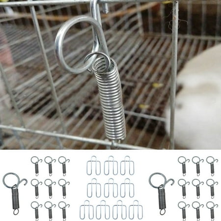 

Pet Enjoy 10Pcs Spring Cage Latch Door Spring Hooks/Snaps Metal Finger for Fixing Rabbit Dog Cat Parrot Guinea Pig Bunny Pet Cage Door