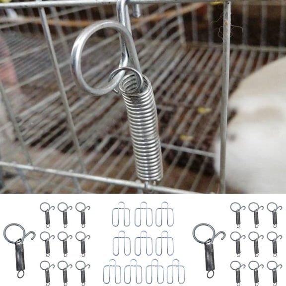 Pet Enjoy 10Pcs Spring Cage Latch Door Spring Hooks/Snaps Metal Finger for Fixing Rabbit,Dog,Cat,Parrot,Guinea Pig,Bunny,Pet Cage Door