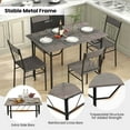 thumbnail image 6 of Costway 5PCS Dining Table Set for 4 Rectangular Kitchen Table & 4 Chairs with Metal Frame Cement Gray, 6 of 10