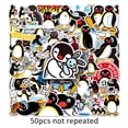 thumbnail image 5 of Pegatinas 50 Uds. Pegatinas impermeables de pingüino de dibujos animados para botella de agua, monopatín, álbum de recortes, ordenador portátil, coches, bicicleta, motocicleta, guitarra, 5 of 5
