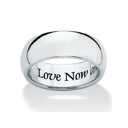 - Stainless Steel Inspirational Message Wedding Band Ring 7mm