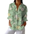 thumbnail image 1 of Chemises Femmes Liquidation Chemises Femmes Art Rétro Imprimé Floral Chemise Art Décontractée Col en V, 1 of 4