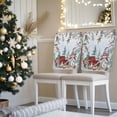 thumbnail image 3 of Christmas Chair Covers Set of 4 Xmas Gnome Truck Pine Tree Leaf Animals Blue Snow Chair Back Covers Stretch Removable Washable Slipcovers Protector for Dining Room Kitchen Party Decor, 3 of 5