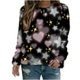 thumbnail image 2 of Jacenvly Valentine'S Day Shirt Woman Round Neck Blouse Casual Long Sleeve Shirt Soft Comfort Heart Printed Women'S Valentine'S Day Printed Blouse Tunic Tops Multicolor, 2 of 5