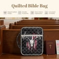 thumbnail image 6 of Xoenoiee Deer Skull American Flag Print Bible Cover Case for Women Men Large Bible Cover with Handle Quilted Bible Carrying Case Bible Study Supplies Accessories with Pocket, 6 of 7