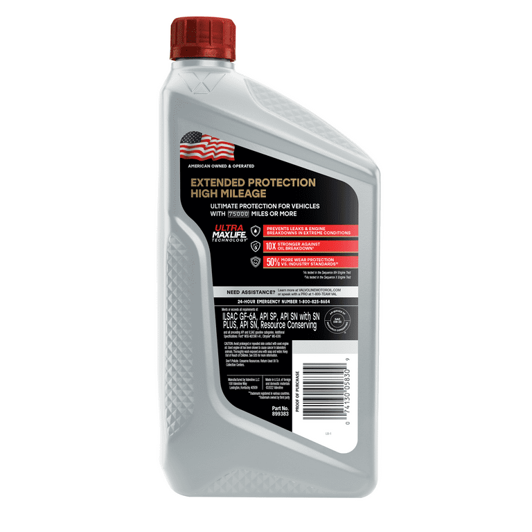 Valvoline Extended Protection Full Synthetic High Mileage Motor Oil SA