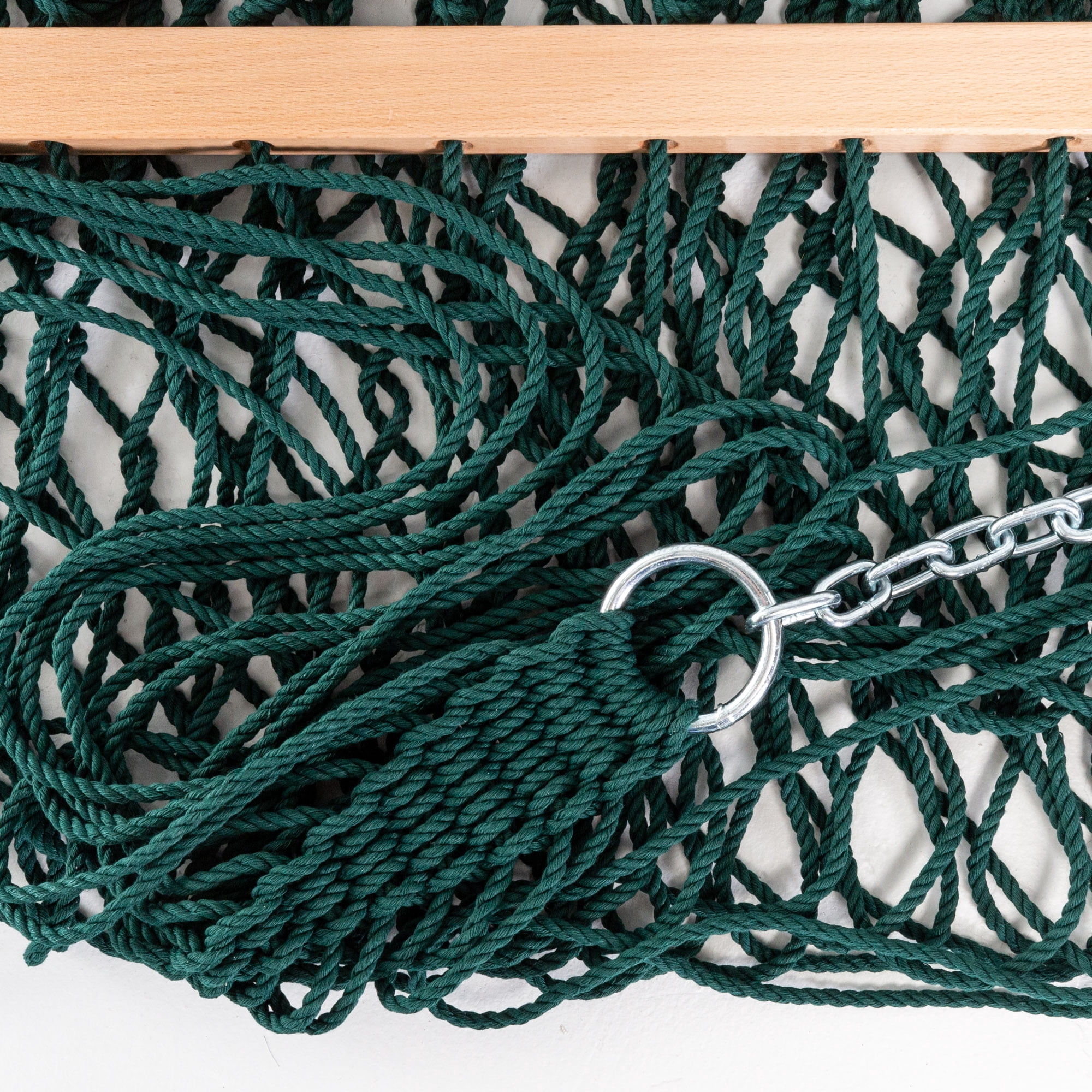 Castaway Living 13 ft. Double Green Polyester Rope Hammock w/ Extension Chains , Tree Hooks &