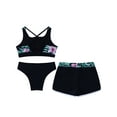thumbnail image 4 of Sholeno Girls 3 Piece Bikini Set Criss Cross Back Tankini Swimsuit Beach Sport Swimwear Bathing Suit Black 8, 4 of 7