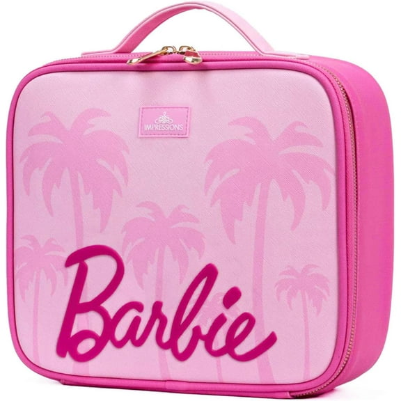 Travel Cosmetic Bag with Removable Dividers, Brush Holder &  Zipper - Pink