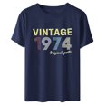 thumbnail image 2 of Kayannuo Blouses for Women Tee Shirts for Women Valentine's Day 1974 Vintage Shirt For Women 50th Birthday Gifts 1974 Birthday Gifts Idea Retro Short Sleevel T Shirts Party Tops Funny Tees, 2 of 4