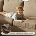 thumbnail image 6 of LLappuil Sectional Sofa, 85" Sectional Couch with Pull Out Sofa Bed King Size, 5 Seat Teddy Sofa Convertible Sofa Bed for Living Room Brown, 6 of 10