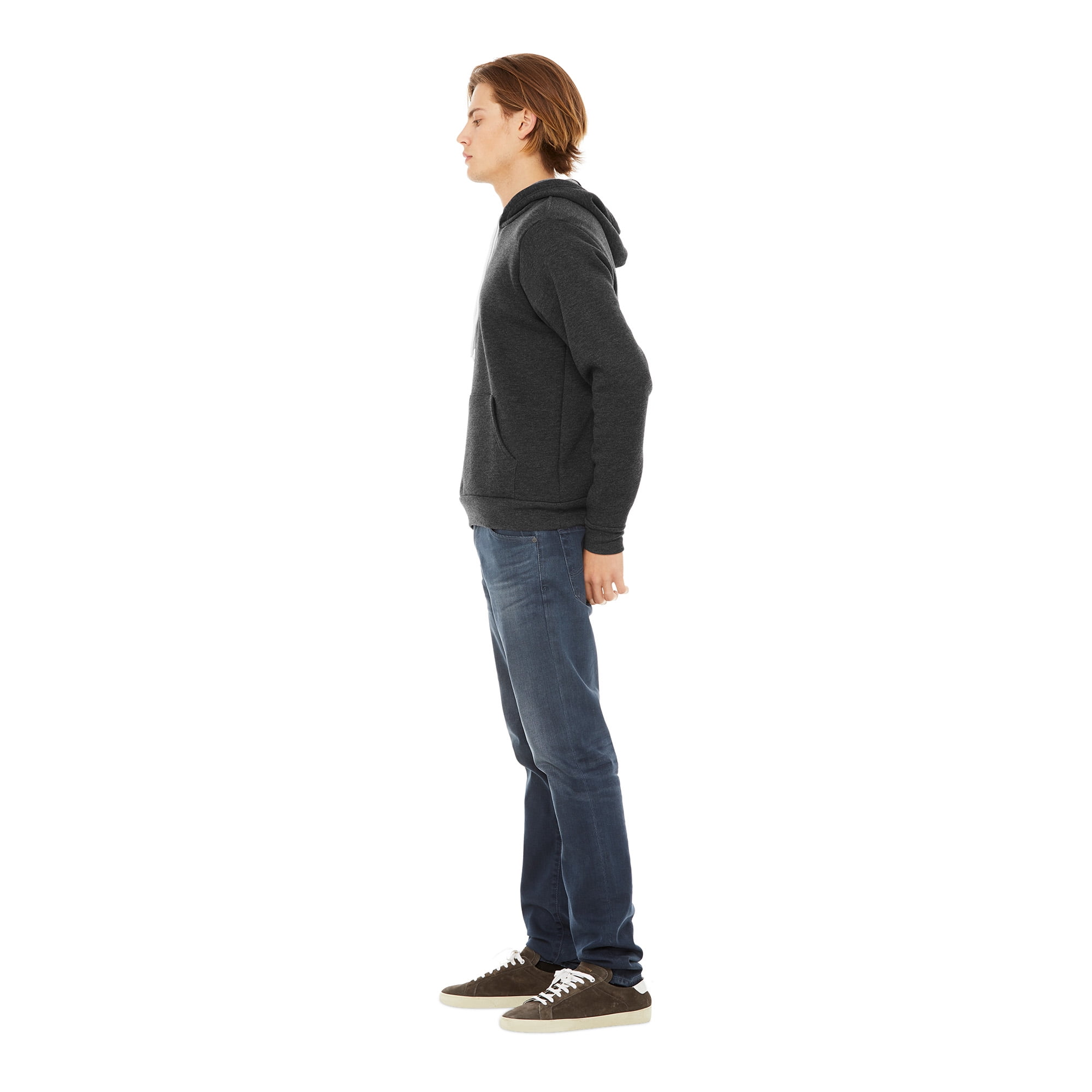 BELLA+CANVAS Adult Unisex Fleece Pullover Hoodie for Crafting, Dark Heather Grey, Small