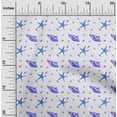 thumbnail image 2 of oneOone Cotton Flex Medium Blue Fabric Ocean Watercolor Starfish Quilting Supplies Print Sewing Fabric By The Yard 40 Inch Wide, 2 of 4