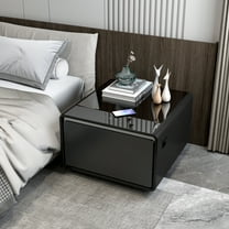 Sumdeal 27.8" Side Table with Fridge and Mobile Wireless Charging and USB ports,Smart Nightstand in Bedroom