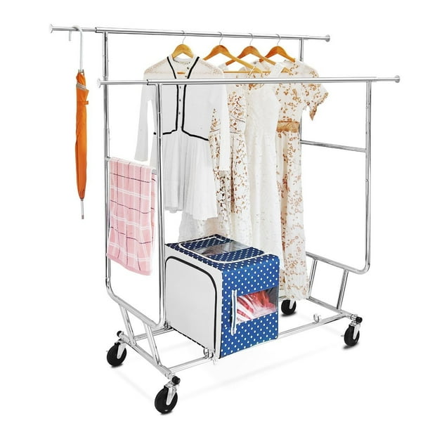 Commercial Grade Rolling, Collapsible Garment Rack