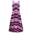 thumbnail image 1 of Medium Petite Womens Dress Purple Wavelength Print Sleeveless Princess Cut, 1 of 4