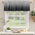 thumbnail image 3 of Black Ombre Valances for Windows, Decorative Rod Pocket Window Valance Curtains, Farmhouse Gradient Modern Abstract Art Short Curtain Drapes for Kitchen/Bathroom/Living Room, 2 Panels, 42" W x 12" L, 3 of 8