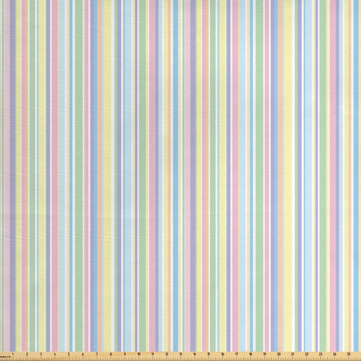 Pastel Fabric by The Yard, Vertically Striped Pattern ...