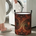 thumbnail image 7 of DouZhe Waterproof Collapsible Large Laundry Baskets, Fractal Abstract Spiral Particles Prints Circular Hamper with Handles, 7 of 7