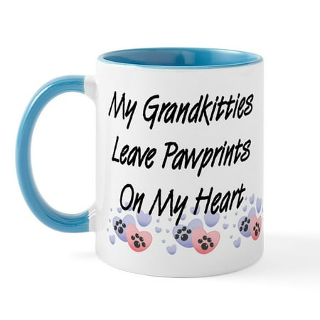 

CafePress - Grandkitties Pawprints Coffee Mug - 11 oz Ceramic Mug - Novelty Coffee Tea Cup