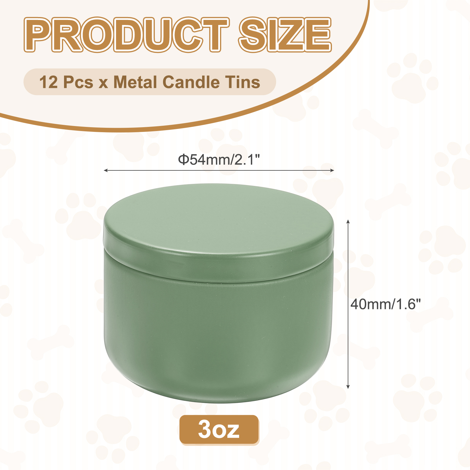 3oz Candle Tins, 12pcs Metal Candle Tins Jars with Lids Round Empty Tin Can Containers Bulk for Storage Tea and Making DIY Arts Crafts Christmas Gifts, Green