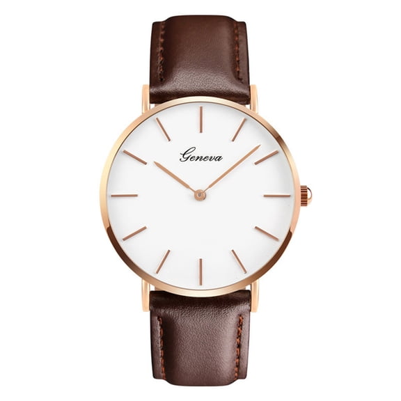 Guodhu Mens & Womens Simple Quartz Watches with Leather Band Classic Business Casual Analog Dress Watches for Women