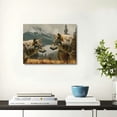 thumbnail image 4 of Acheng Wolf Canvas Print Wall Art Wild Animal Painting Picture Stretched and Framed for Living Room Bedroom Bathroom 20x16inch, 4 of 6