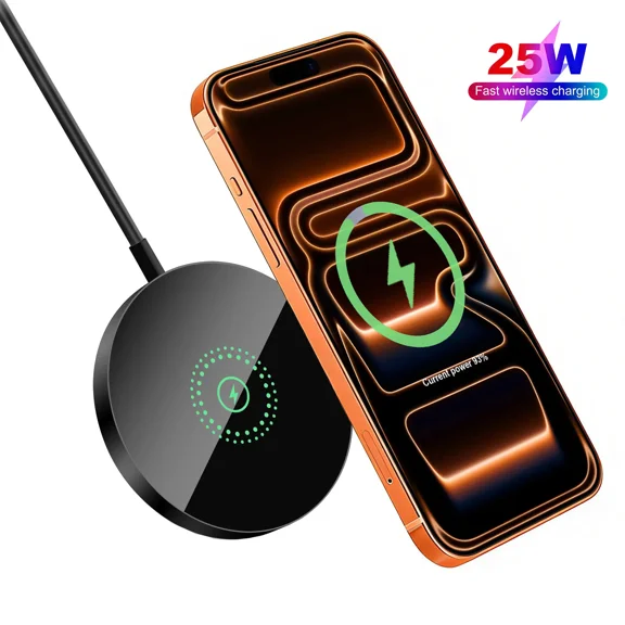 25W Fast Wireless Charger, Magnetic Wireless Charging Pad for Apple, Fast Charging Station for iPhone 17 Pro Max/16/15/14/13/12 Series