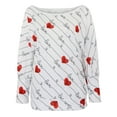 thumbnail image 4 of Moda Mujer Casual O-cuello Amor Impreso Camiseta de manga larga Fridja  fksj2471, 4 of 8