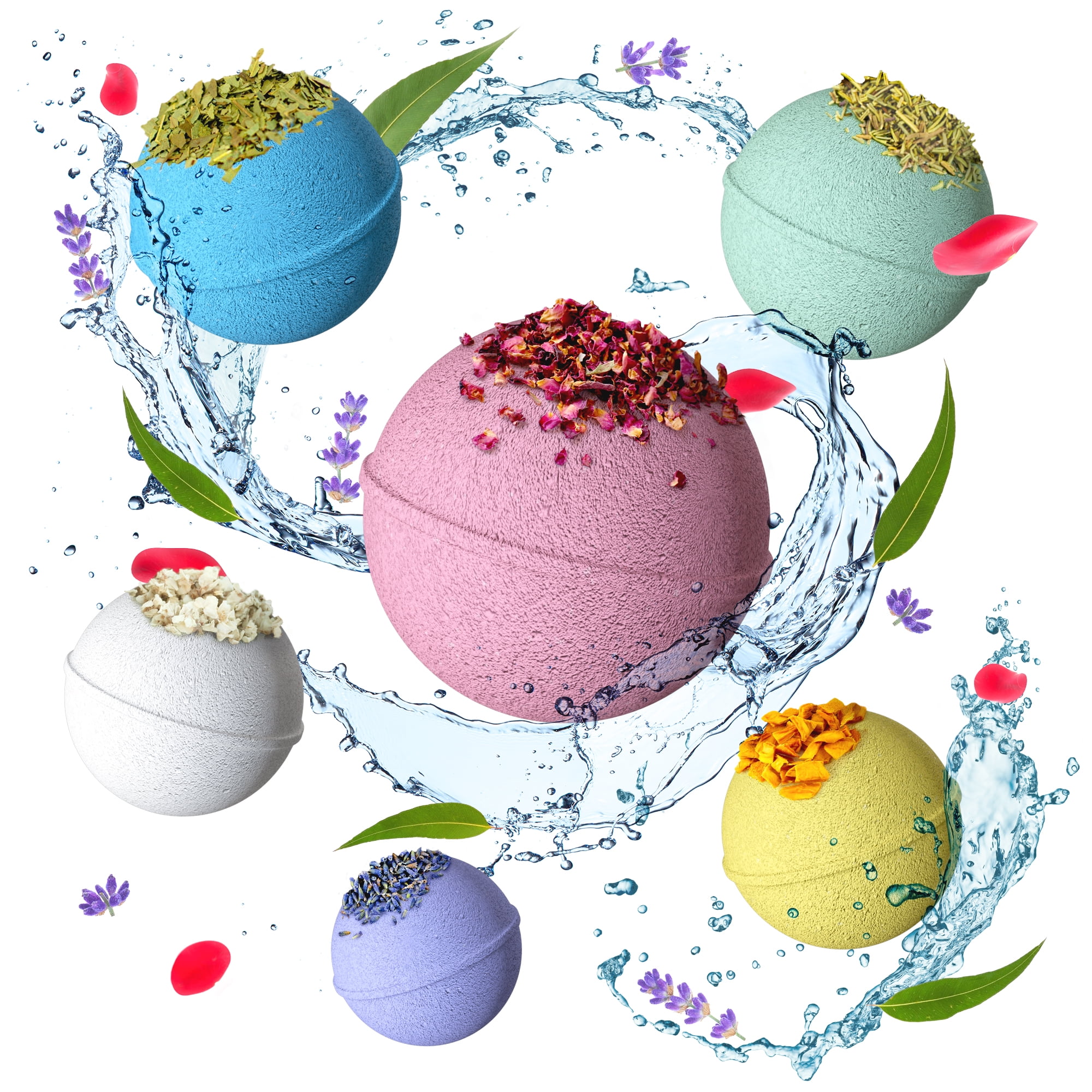 Organic All Natural Bath Bombs for Women Men with Dead Sea and Epsom Salts Handmade in USA Safe by Relaxcation 6 Set