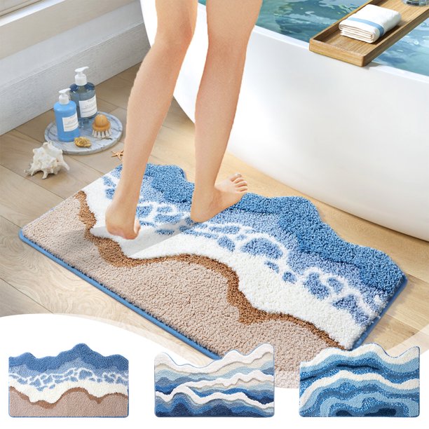 ¡Rebajas de Liquidación!, Mata de baño absorbente, Suelo antideslizante, Super absorbente, Diseño moderno, Para baño, Rústica, Lavable, 19x31 pulgadas, Material resistente, para hogar Blaxill