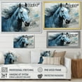 thumbnail image 4 of Designart "Vibrant Blue Equine Horse in Electric Blue I" Animals Floater Framed Wall Art Print, 4 of 7