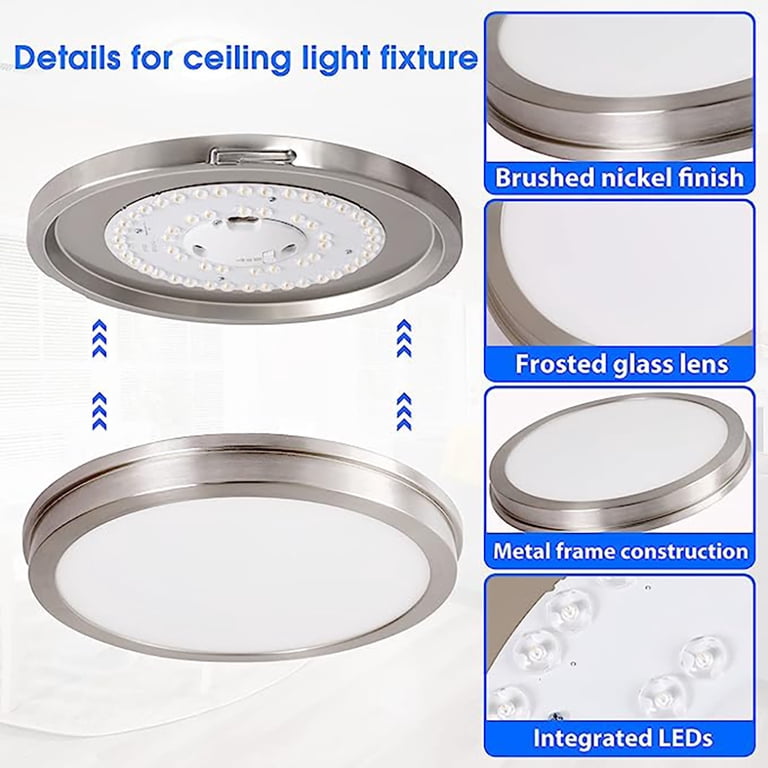 Ciata 1-Light LED Wall Fixture - 36 Inch, Brushed Nickel, Multi Color Temperature, Frosted Shade 4 thumbnail image