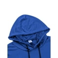 thumbnail image 3 of LUXUR Mens T Shirts Hooded Neck Blouse Solid Color Summer Tops Loose Fit Pullover Short Sleeve Basic Tee Blue M, 3 of 5