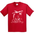 thumbnail image 3 of Inktastic Great White Shark Jumping in White Youth T-Shirt, 3 of 5