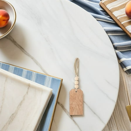 Raindrops 10Pcs Christmas Stocking Name Tags Khaki Wood Farmhouse Hanging Sign