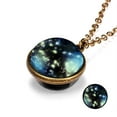 thumbnail image 1 of Double Planet Dome Galaxy Glass Pendant Necklace - Glow In Dark Design for Unique Style, 1 of 2