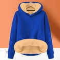 thumbnail image 2 of Fgnfyis Autumn Winter Solid Color Velvet Pullover Hoodie for Ladies Casual Warm Comfort Dark Blue XXXL, 2 of 4
