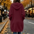 thumbnail image 6 of NominalSnug Women's Zip Up Hoodies Oversized Fleece Long Tunic Sweatshirts Casual Long Sleeve 2026 Fall Hoodie Jacket Coat, 6 of 8