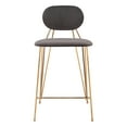 thumbnail image 3 of Georges Counter Stool Gray & Gold Counter Stool, Modern Style, Soft and smooth velvet fabric, Plywood, Indoor Bar, 3 of 5