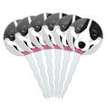 thumbnail image 1 of Cardigan Welsh Corgi Face Black and White Dog Cupcake Picks Toppers - Set of 6, 1 of 1