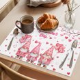 thumbnail image 3 of Galentine's Day Placemats Set of 4 Pink Gnomes Love Heart Balloon Tree Branch Place Mats Indoor Wipeable Table Mats Washable Dining Table Placemats for Kitchen Holiday Party Home Decor 13x19 Inch, 3 of 9