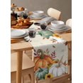thumbnail image 6 of Sage Green Fall Burlap-Cotton Table Runner 48 Inches Long,Autumn White Pumpkins Thanksgiving Maple Sunflower Farmhouse Table Runners,Outdoor Dining Tablecloths for Baby Shower Party Wedding 13x48, 6 of 9