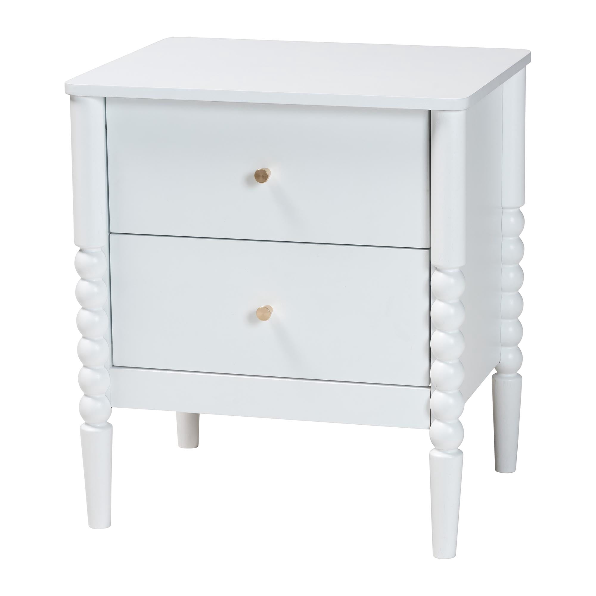 Baxton Studio Lucera Mid-Century Bedroom Set, Queen, White