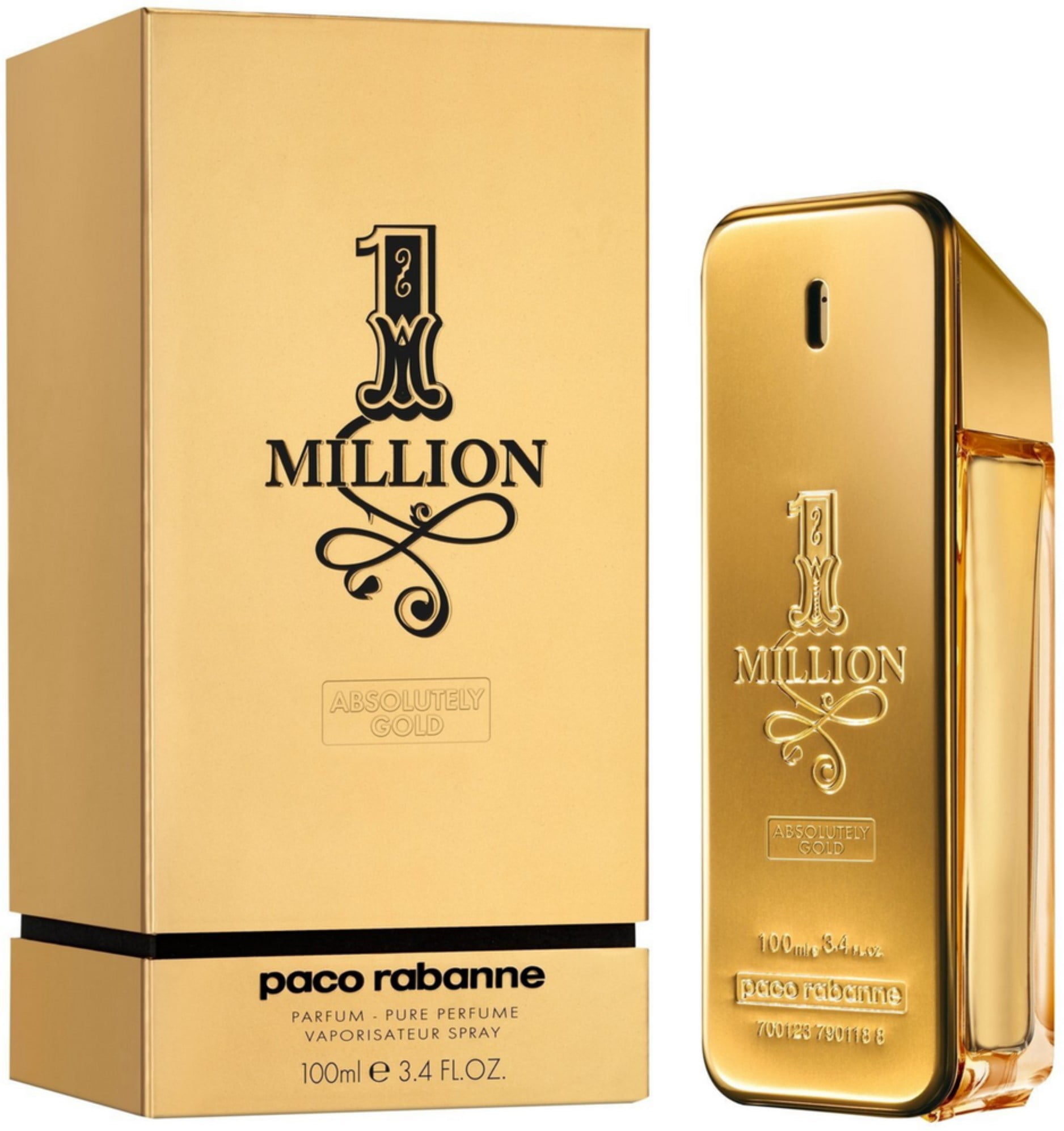 Paco Rabbane One Million Pure Parfum Spray for Men 3.4 oz - Walmart.com