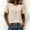 Beige, variant on Women's Solid Color Short Sleeve Crew Neck Casual Summer T-Shirt Top