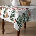 thumbnail image 4 of Grey Christmas Table Cloth Waterproof Tablecloths, Snowman Xmas Tree Snowflake Winter Tablecloth Dining Table Cover for Kitchen Party Tabletop Outdoor, Square Tablecloth 60x60 Inch, 4 of 9