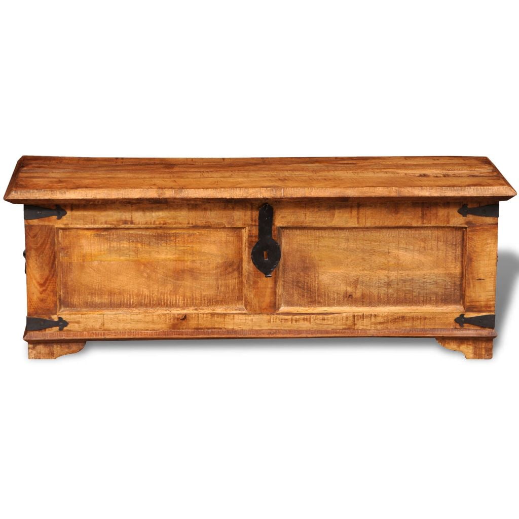 Kepooman Rustic Solid Mango Wood Storage Chest for Living Room, Brown Kepooman Rustic Solid Mango Wood Storage Chest for Living Room, Brown