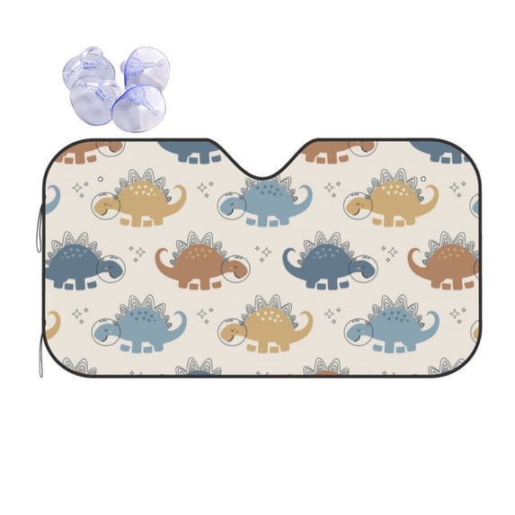 XMXY Car Sun Shade Windshield, Cute Cartoon Dinosaur Automotive Front Window Sun Visor for Cars SUV Trucks, Small Size