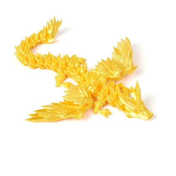 1PC  GOLD 14cm 3D Printed Dragon Figurine, Flying Crystal Dragon, Dragon Egg Gift, Chinese Dragon Figure
